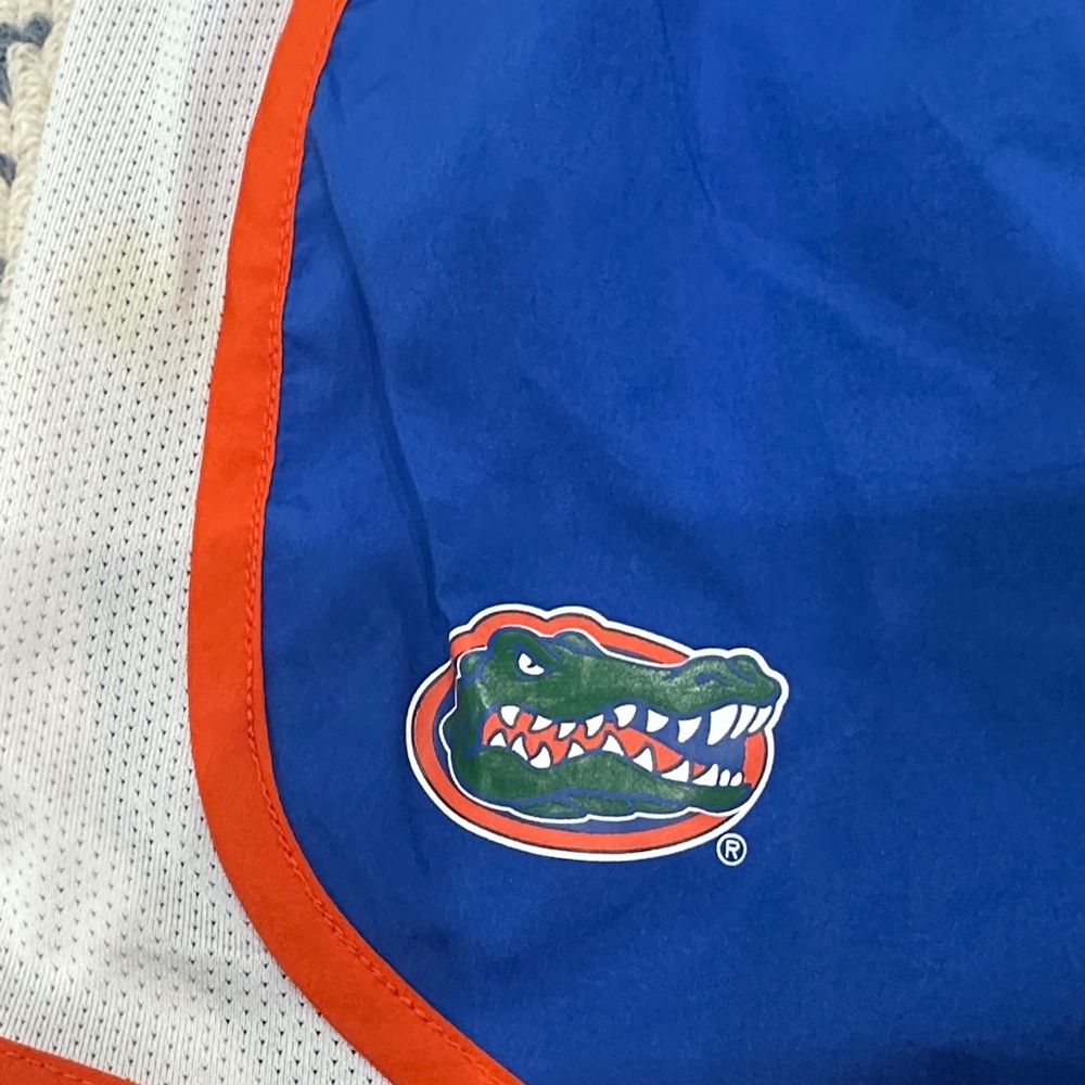 Nike Women’s Blue Athletic Shorts with Orange Trim Florida Gators #chompchomp - Picture 2 of 3